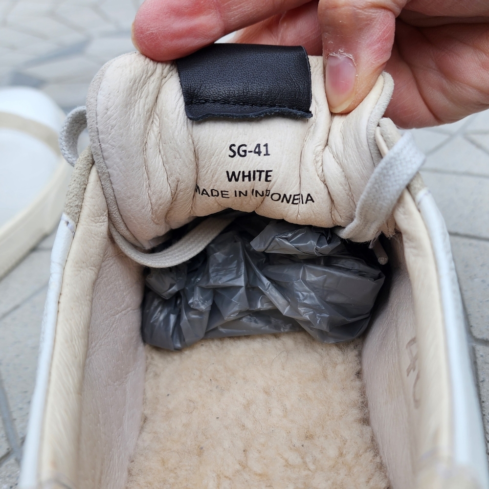 Blackstone SG41 White Leather Fur Lined Minimalist Sneakers 13 - Picture 4 of 10